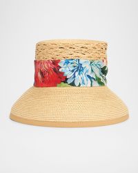 Dolce & Gabbana - Raffia Bucket Hat With Silk Scarf - Lyst