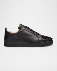 Christian Louboutin - Louis Junior Spikes Leather Low-Top Sneakers - Lyst