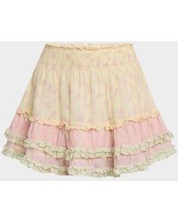 LoveShackFancy - Camellia Mini Skirt - Lyst