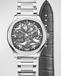 Piaget - Polo 42mm Stainless Steel Grey Skeleton Watch - Lyst