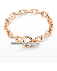 WALTERS FAITH - 18k Rose Gold And Diamond Chain Link Toggle Bracelet - Lyst