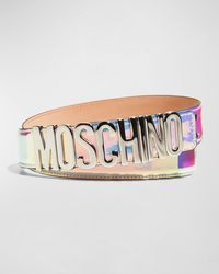 Moschino - Iridescent Logo Belt - Lyst