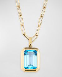 Goshwara - 18K Manhattan Emerald-Cut Topaz Pendant Necklace - Lyst