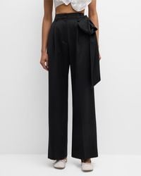 Simone Rocha - Pleated Straight-Leg Trousers With Pressed Rose Detail - Lyst