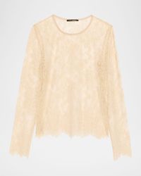 Kobi Halperin - Fallon Scalloped Eyelash-Fringe Lace Blouse - Lyst