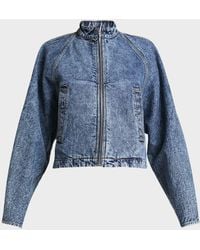 Alaïa - Denim Zip-Up Jacket With Rounded Sleeves - Lyst
