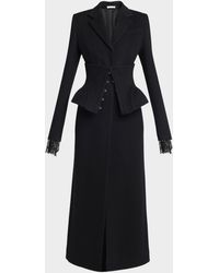 McQueen - Long Corset Wool-Cashmere Coat - Lyst