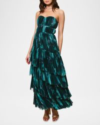 sachin and babi light blue dress NWT Hutch Brianna Pleated Floral-print Bustier Gown Red/ Taupe Size S