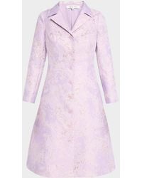 Teri Jon - A-Line Metallic Jacquard Coat Dress - Lyst