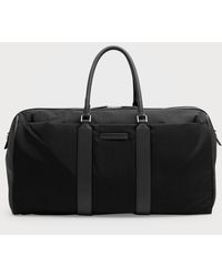 Zegna - Holdall 55 Nylon And Leather Duffel Bag - Lyst