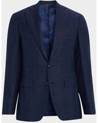 Canali - Apos;S Textured Wool-Blend Notch Lapel Blazer - Lyst