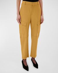 Another Tomorrow - Mid-Rise Curved Straight-Leg Ankle Cargo Pants - Lyst