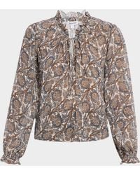 Veronica Beard - Hickory Ruffled Long-Sleeve Blouse - Lyst
