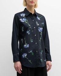 Libertine - Cecil Beaton Button-Front Shirt With Carnation Crystal Detail - Lyst