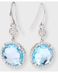 Lisa Nik - 18k White Gold Blue Topaz And Diamond Drop Earrings - Lyst