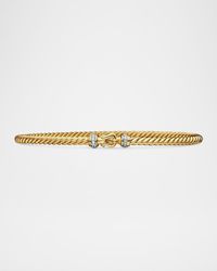 David Yurman - Cable Buckle Bracelet With Diamonds And 18K, 2.6Mm - Lyst