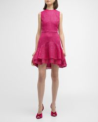 Shoshanna - Sophia Sleeveless Sequin Net Ruffle Mini Dress - Lyst