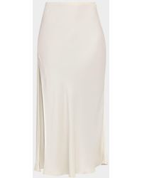 LAPOINTE - Satin Bias Slit Midi Skirt - Lyst