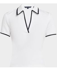 Veronica Beard - Kearney Short-Sleeve Polo Tee - Lyst
