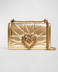 Dolce & Gabbana - Devotion Medium Quilted Metallic Chain Shoulder Bag - Lyst