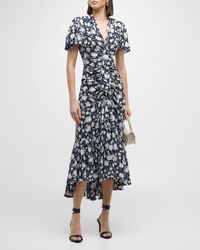 Cinq À Sept - Peeta Graphic Floral-Print Midi Dress - Lyst