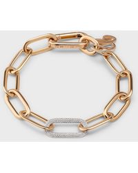 Chopard - 18k Rose Gold Oval Chain Diamond Link Bracelet - Lyst