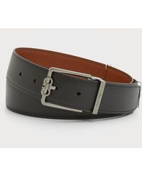 Ferragamo - Double Adjustable Reversible Leather Belt - Lyst