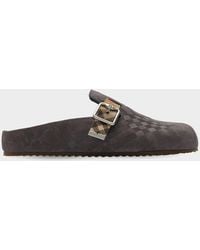 Burberry - Apos;S Urchin Check Suede Clogs - Lyst