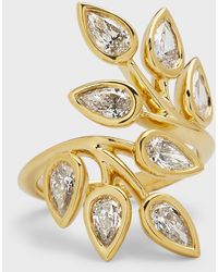 Rahaminov Diamonds - 18k Yellow Gold Pear-shaped Diamond Branch Ring, Size 6.5 - Lyst