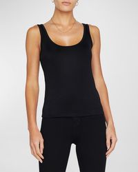 L'Agence - Chrissy Scoop-Neck Tank Top - Lyst