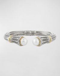 Konstantino - Silver & 18k Gold Pearl-tip Hinge Bracelet - Lyst