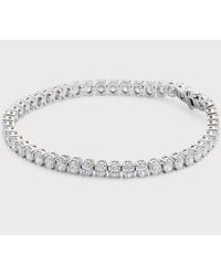 Neiman Marcus - 18k White Gold Oval Diamond Tennis Bracelet, 7"l - Lyst