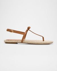 Stuart Weitzman - Felicity Leather Bow Espadrille Sandals - Lyst
