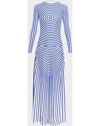 Jean Paul Gaultier - Target Print Jersey Long-Sleeve Maxi Dress - Lyst