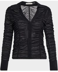 Alice + Olivia - Portia Fitted Mesh Button-Front Shirt - Lyst