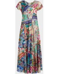 Johnny Was - Patchwork Silk A-Line Maxi Dress - Lyst