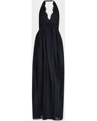 A.L.C. Moira Pleated Halter Maxi Dress in Purple | Lyst