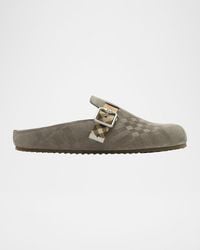 Burberry - Apos;S Urchin Check Suede Clogs - Lyst