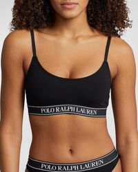 Polo Ralph Lauren - Ribbed Scoop-Neck Logo Bralette - Lyst