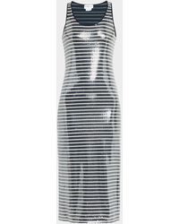 Marella - Beati Striped Sequin Midi Dress - Lyst