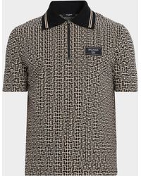 Balmain - Apos;S Monogram Couture-Label Quarter-Zip Polo Shirt - Lyst