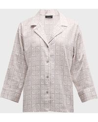 Natori - Cropped Infinity-Print Cotton Pajama Set - Lyst