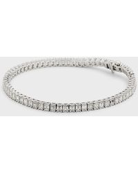 Neiman Marcus - 18k White Gold Emerald-cut Diamond Tennis Bracelet, 7"l - Lyst