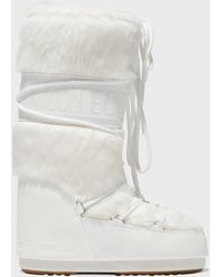 Moon Boot - Classic Faux Fur Lace-up Snow Boots - Lyst