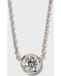 Roberto Coin - 18k Gold Single Diamond Bezel Necklace - Lyst
