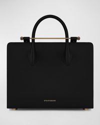 Strathberry Midi Metal Bar Leather Tote Bag