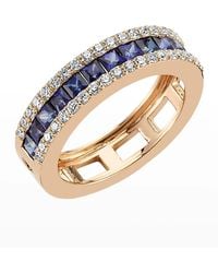 BeeGoddess - Mondrian Blue Sapphire And Diamond Ring, Size 7 - Lyst