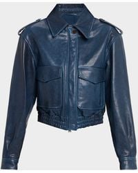 Jonathan Simkhai - Roland Cropped Leather Jacket - Lyst