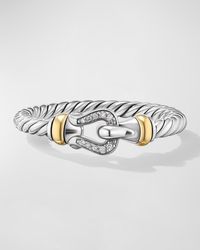 David Yurman - Petite Buckle Ring With Diamonds - Lyst