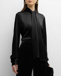 Chloé - X Atelier Jolie Scarf-Neck Long-Sleeve Silk Blouse - Lyst